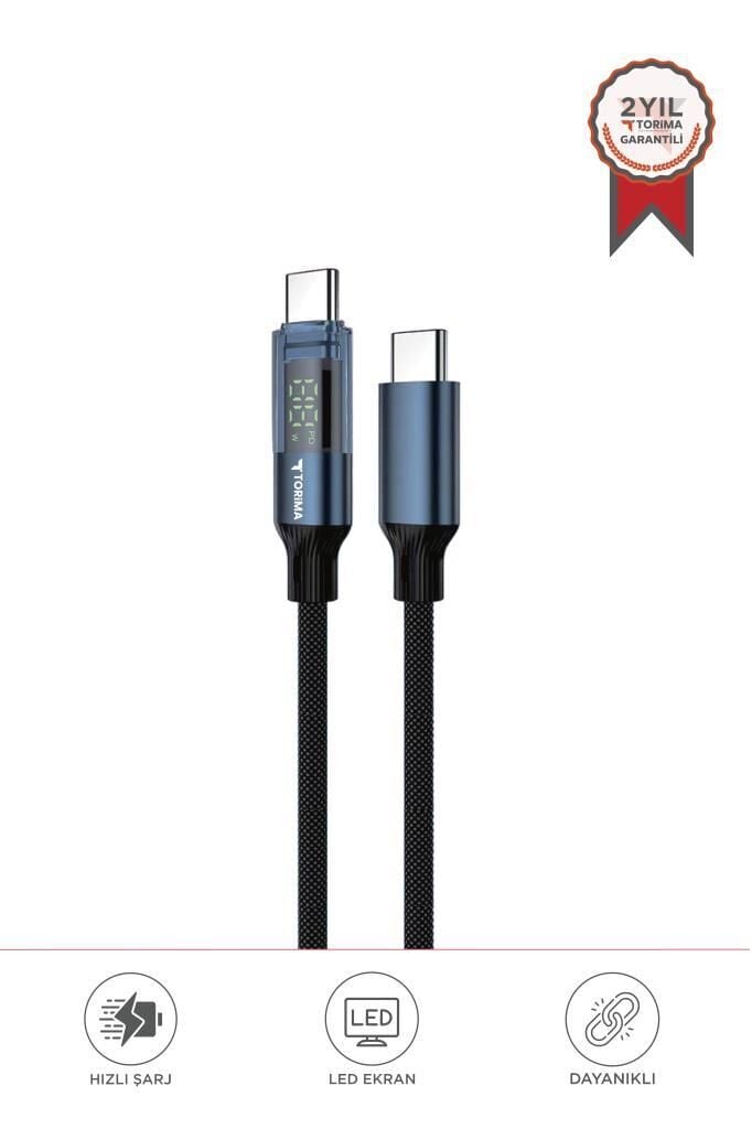 Şarj Kablosu Type-C to Type-C 60W Data Kablo U22 Siyah