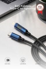 Şarj Kablosu Type-C to Lightning 27W Data Kablo U22 Siyah
