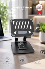 Telefon Tutucu Katlanabilir Masaüstü Telefon Tablet Tutucu JX045 Siyah