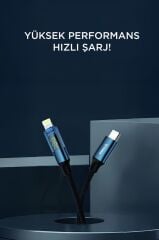 Şarj Kablosu Type-C to Lightning 27W Data Kablo U22 Siyah