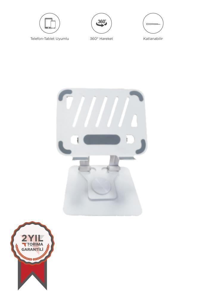 Telefon Tutucu Katlanabilir Masaüstü Telefon Tablet Tutucu JX045 Beyaz