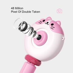 Torima S8 Taşınabilir 1080p Dijital Video Kayıt Fotoğraf Çocuk Kamerası 2.0 Inç IPS Ekran Pembe