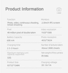 Torima S8 Taşınabilir 1080p Dijital Video Kayıt Fotoğraf Çocuk Kamerası 2.0 Inç IPS Ekran Pembe