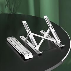 Laptop Standı Katlanabilir Taşınabilir Macbook Notebook Standı JX18 Gümüş