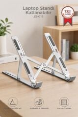 Laptop Standı Katlanabilir Taşınabilir Macbook Notebook Standı JX18 Gümüş