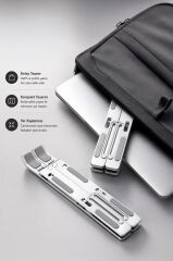 Laptop Standı Katlanabilir Taşınabilir Macbook Notebook Standı JX18 Gümüş