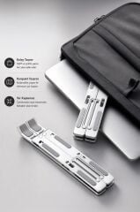 Laptop Standı Katlanabilir Taşınabilir Macbook Notebook Standı JX18 Gümüş