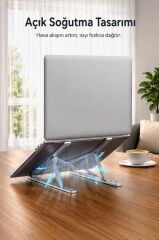 Laptop Standı Katlanabilir Taşınabilir Macbook Notebook Standı JX18 Gümüş