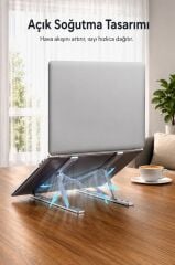 Laptop Standı Katlanabilir Taşınabilir Macbook Notebook Standı JX18 Gümüş
