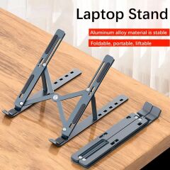Torima JX-18 Laptop Stand MacBook Notebook Katlanabilir Taşınabilir Metal Standı Gümüş
