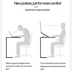 Torima JX-18 Laptop Stand MacBook Notebook Katlanabilir Taşınabilir Metal Standı Gümüş