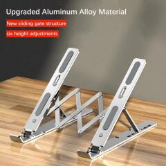 Torima JX-18 Laptop Stand MacBook Notebook Katlanabilir Taşınabilir Metal Standı Gümüş