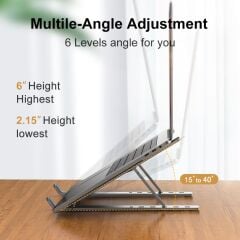 Torima JX-18 Siyah Laptop Stand MacBook Notebook Katlanabilir Taşınabilir Metal Standı Siyah