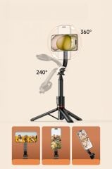 Torima L20 Çok Amaçlı Tripod Kumandalı Selfie Çubuğu Siyah