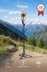 Tripod Çok Amaçlı Kumandalı Selfie Çubuğu L20 Siyah