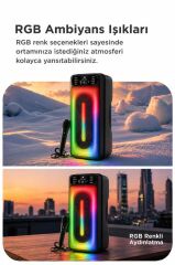 Bluetooth Hoparlör Mikrofonlu Rgb Işıklı Kablosuz Speaker KTS-1555 Siyah