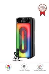 Bluetooth Hoparlör Mikrofonlu Rgb Işıklı Kablosuz Speaker KTS-1555 Siyah