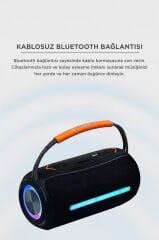 Bluetooth Hoparlör Rgb Işıklı USB TF Destekli Booms Box 360 Siyah