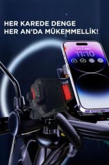 Telefon Tutucu 360 Derece Dönebilen Motorsiklet Oto Aksesuarları JX063 Siyah