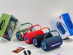 Bluetooth Hoparlör Rgb Işıklı USB TF Destekli Booms Box 360 Siyah