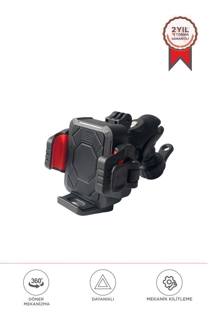 Telefon Tutucu 360 Derece Dönebilen Motorsiklet Oto Aksesuarları JX063 Siyah