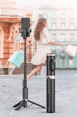 Torima Q12 Çok Amaçlı Tripod Kumandalı Selfie Çubuğu Siyah