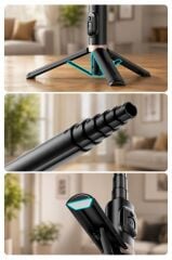 Torima Tripod Çok Amaçlı Kumandalı Selfie Çubuğu Q12 Siyah