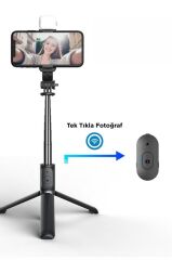 Torima Q02S Çok Amaçlı Tripod Kumandalı Işıklı Selfie Çubuğu Siyah