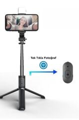Torima Q02S Çok Amaçlı Tripod Kumandalı Işıklı Selfie Çubuğu Siyah
