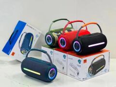 Bluetooth Hoparlör Rgb Işıklı USB TF Destekli Booms Box 360 Kırmızı