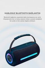 Bluetooth Hoparlör Rgb Işıklı USB TF Destekli Booms Box 360 Mavi