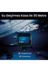 Aksiyon Kamerası 4K Ultra Hd UHD 900 Mah 30 MT Kamera SJ4000 Air Siyah