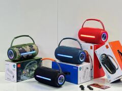 Bluetooth Hoparlör Rgb Işıklı USB TF Destekli Booms Box 360 Mavi