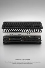 Kablosuz Q Klavye Mouse Seti Retro Daktilo Görünümlü TMK07 Siyah