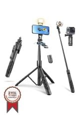 Tripod Kumandalı 153CM Android Ios Go Pro Uyumlu Selfie Çubuğu L16