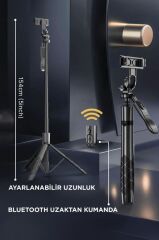 Tripod Kumandalı 153CM Android Ios Go Pro Uyumlu Selfie Çubuğu L16