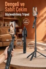 Tripod Kumandalı 153CM Android Ios Go Pro Uyumlu Selfie Çubuğu L16