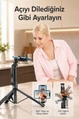 Tripod Kumandalı 153CM Android Ios Go Pro Uyumlu Selfie Çubuğu L16