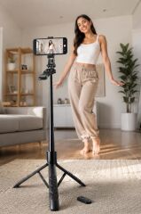 Tripod Kumandalı 153CM Android Ios Go Pro Uyumlu Selfie Çubuğu L16