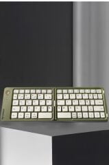 Kablosuz Klavye Bluetooth Katlanabilir Şarjlı Mini Klavye TK08 Yeşil