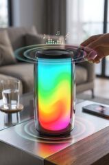 Bluetooth Hoparlör Rgb Işıklı TWS USB TF Destekli Speaker BTS-1953 Siyah