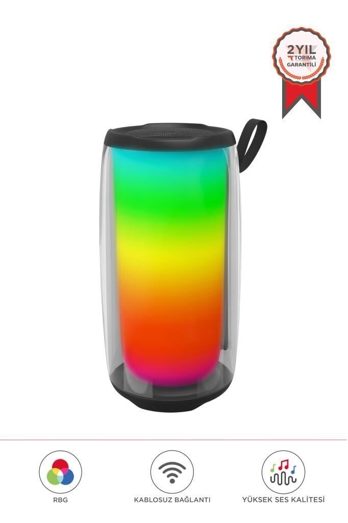 Bluetooth Hoparlör Rgb Işıklı TWS USB TF Destekli Speaker BTS-1953 Siyah