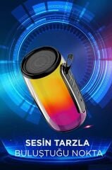 Bluetooth Hoparlör Rgb Işıklı TWS USB TF Destekli Speaker BTS-1953 Siyah