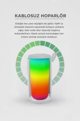 Bluetooth Hoparlör Rgb Işıklı TWS USB TF Destekli Speaker BTS-1953 Beyaz