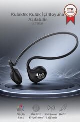 Bluetooth Kulaklık Kulak İçi Boyuna Asılabilir Kablosuz Kulaklık XT95II Siyah