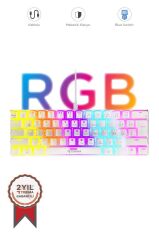 Kablolu Klavye Rgb Işıklı Mekanik Q Klavye TK04 Beyaz