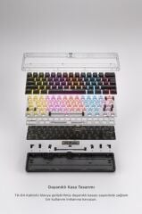 Kablolu Klavye Rgb Işıklı Mekanik Q Klavye TK04 Beyaz