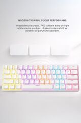 Kablolu Klavye Rgb Işıklı Mekanik Q Klavye TK04 Beyaz