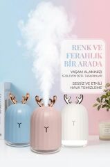 Hava Nemlendiricisi Buhar Makinesi Geyik Figürlü Aroma Difüzör 220 ML H1 Pembe