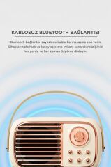 Bluetooh Hoparlör Nostaljik Radyo Mikrofonlu Rgb Işıklı TWS USB TF Speaker BTS-1956 Bej